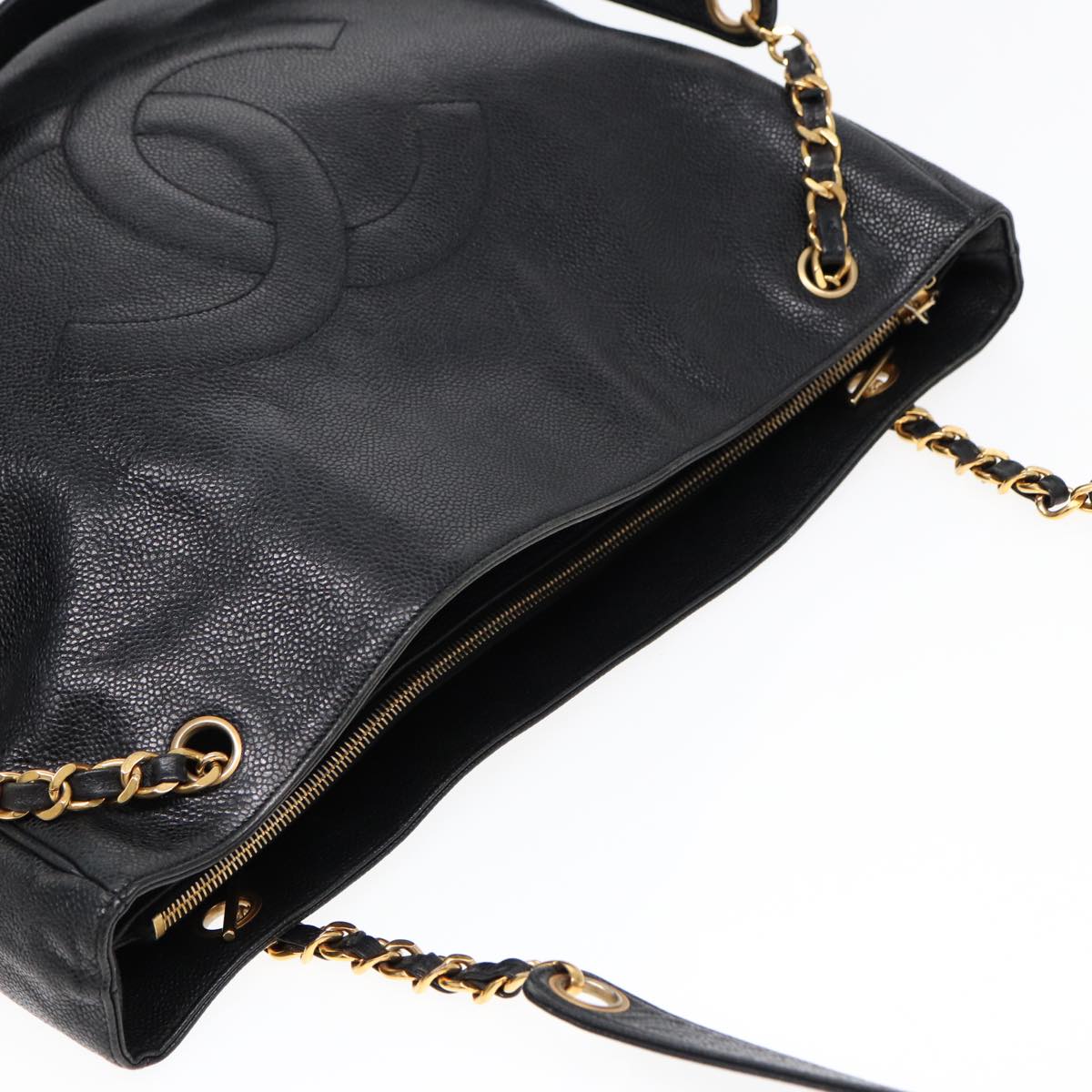 Top Quality Chanel COCO Mark Chain Tote Bag Caviar Skin Beige CC Auth am6645A