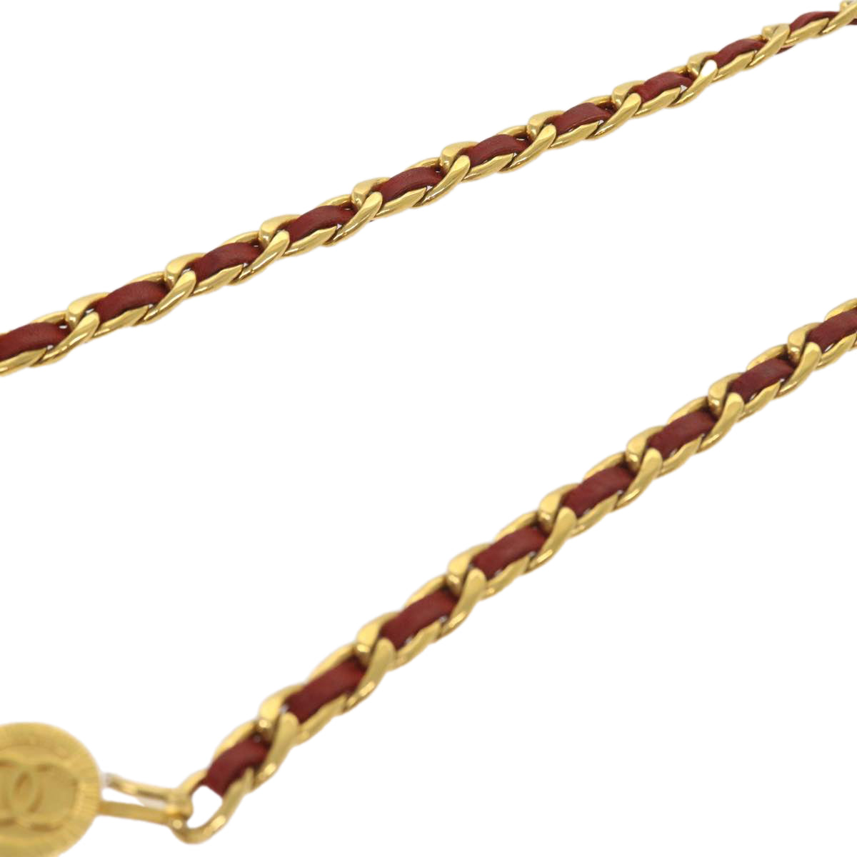 Top Quality Chanel COCO Mark Chain Belt Red CC Auth ar10386B