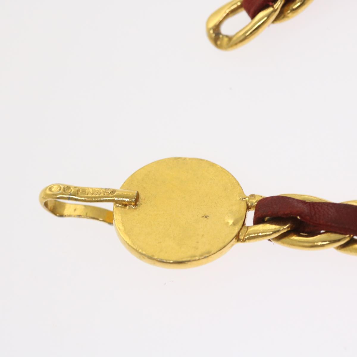 Top Quality Chanel COCO Mark Chain Belt Red CC Auth ar10386B