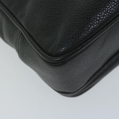 Top Quality Chanel Chain Turn Lock Shoulder Bag Caviar Skin Black CC Auth ar11351