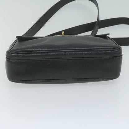 Top Quality Chanel Chain Turn Lock Shoulder Bag Caviar Skin Black CC Auth ar11351