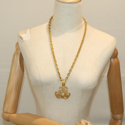 Top Quality Chanel COCO Mark Chain Necklace Gold CC Auth ar11353