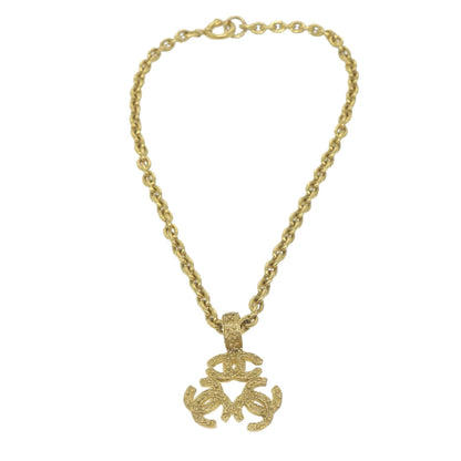Top Quality Chanel COCO Mark Chain Necklace Gold CC Auth ar11353