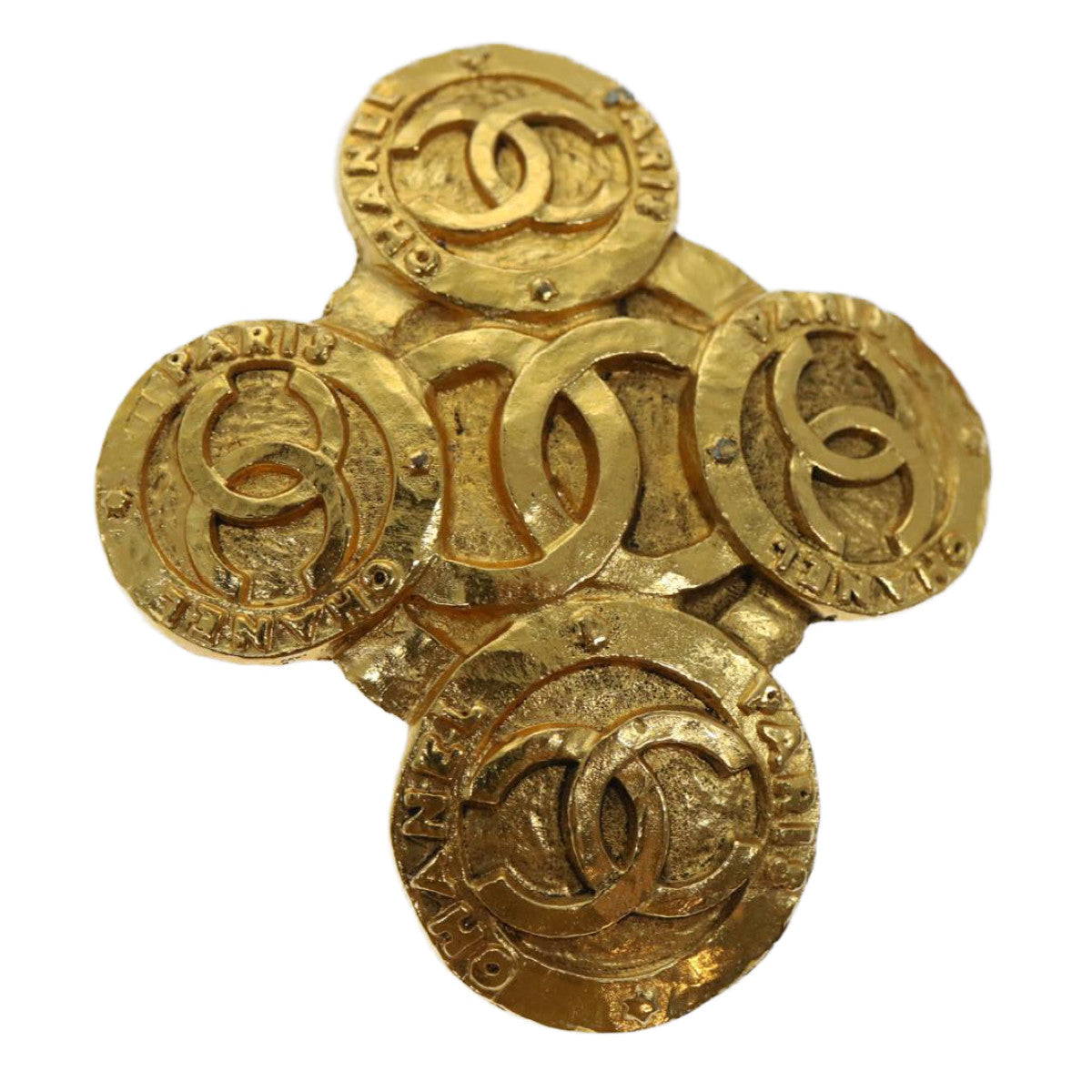 Top Quality Chanel COCO Mark Brooch metal Gold CC Auth ar11604B