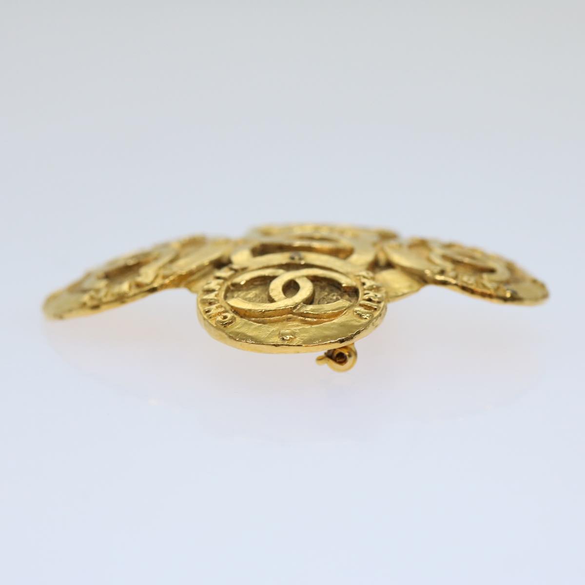 Top Quality Chanel COCO Mark Brooch metal Gold CC Auth ar11604B