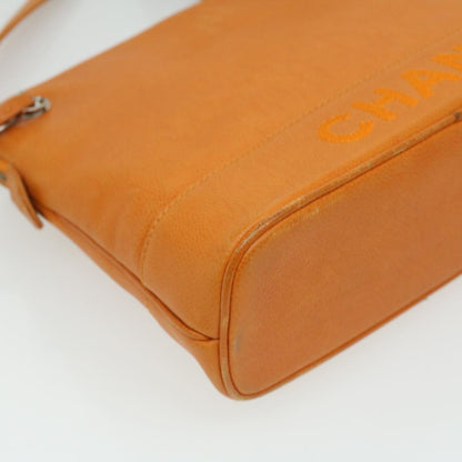 Top Quality Chanel Chain Shoulder Bag Caviar Skin Orange CC Auth ar8526
