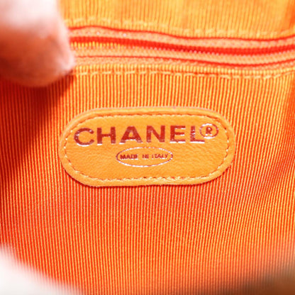 Top Quality Chanel Chain Shoulder Bag Caviar Skin Orange CC Auth ar8526