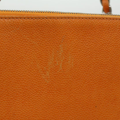 Top Quality Chanel Chain Shoulder Bag Caviar Skin Orange CC Auth ar8526