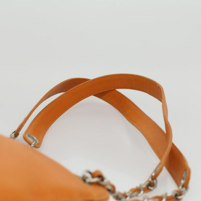 Top Quality Chanel Chain Shoulder Bag Caviar Skin Orange CC Auth ar8526