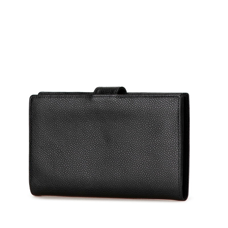 Top Quality Chanel Caviar Skin Coco Mark Long Wallet A13498