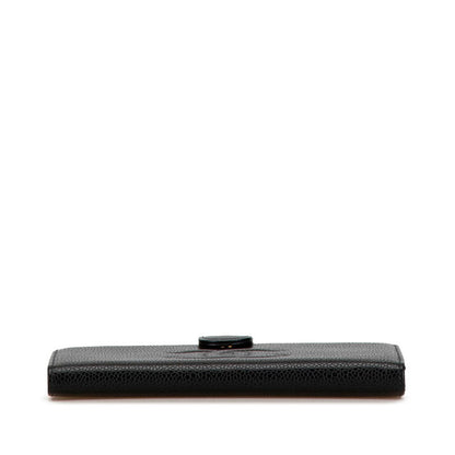 Top Quality Chanel Caviar Skin Coco Mark Long Wallet A13498
