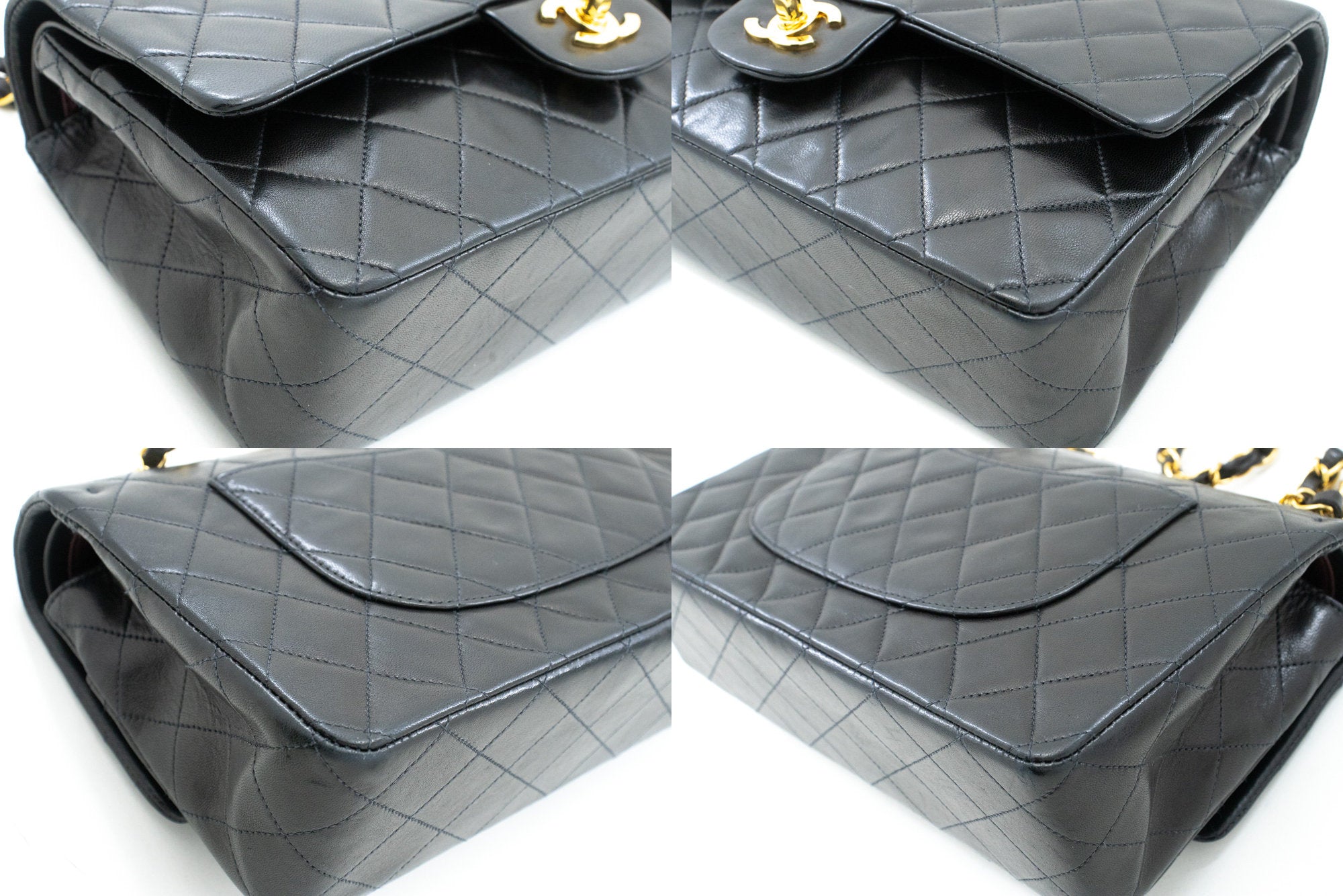 Top Quality Chanel Classic Double New 10 Chain Shoulder Bag Black Lambskin