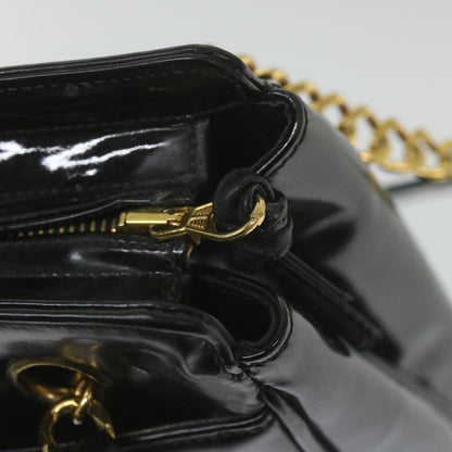 Top Quality Chanel Chain Shoulder Bag Patent leather Black CC Auth bs10115