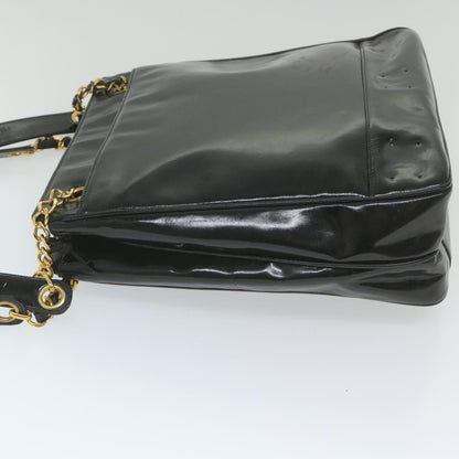Top Quality Chanel Chain Shoulder Bag Patent leather Black CC Auth bs10115