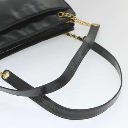 Top Quality Chanel Chain Shoulder Bag Patent leather Black CC Auth bs10115