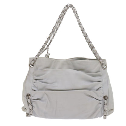 Top Quality Chanel Chain Shoulder Bag Leather White CC Auth bs10195
