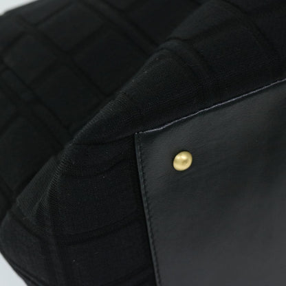 Top Quality Chanel Choco Bar Chain Hand Bag Cotton Black CC Auth bs12465