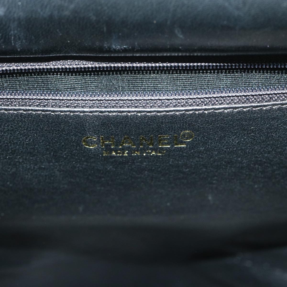 Top Quality Chanel Choco Bar Chain Hand Bag Cotton Black CC Auth bs12465