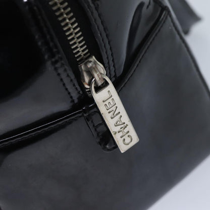 Top Quality Chanel COCO Mark Choco Bar Hand Bag Patent leather Black CC Auth bs13238