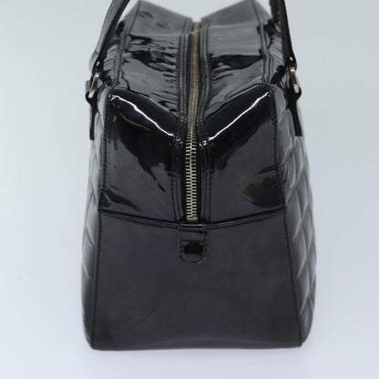Top Quality Chanel COCO Mark Choco Bar Hand Bag Patent leather Black CC Auth bs13238