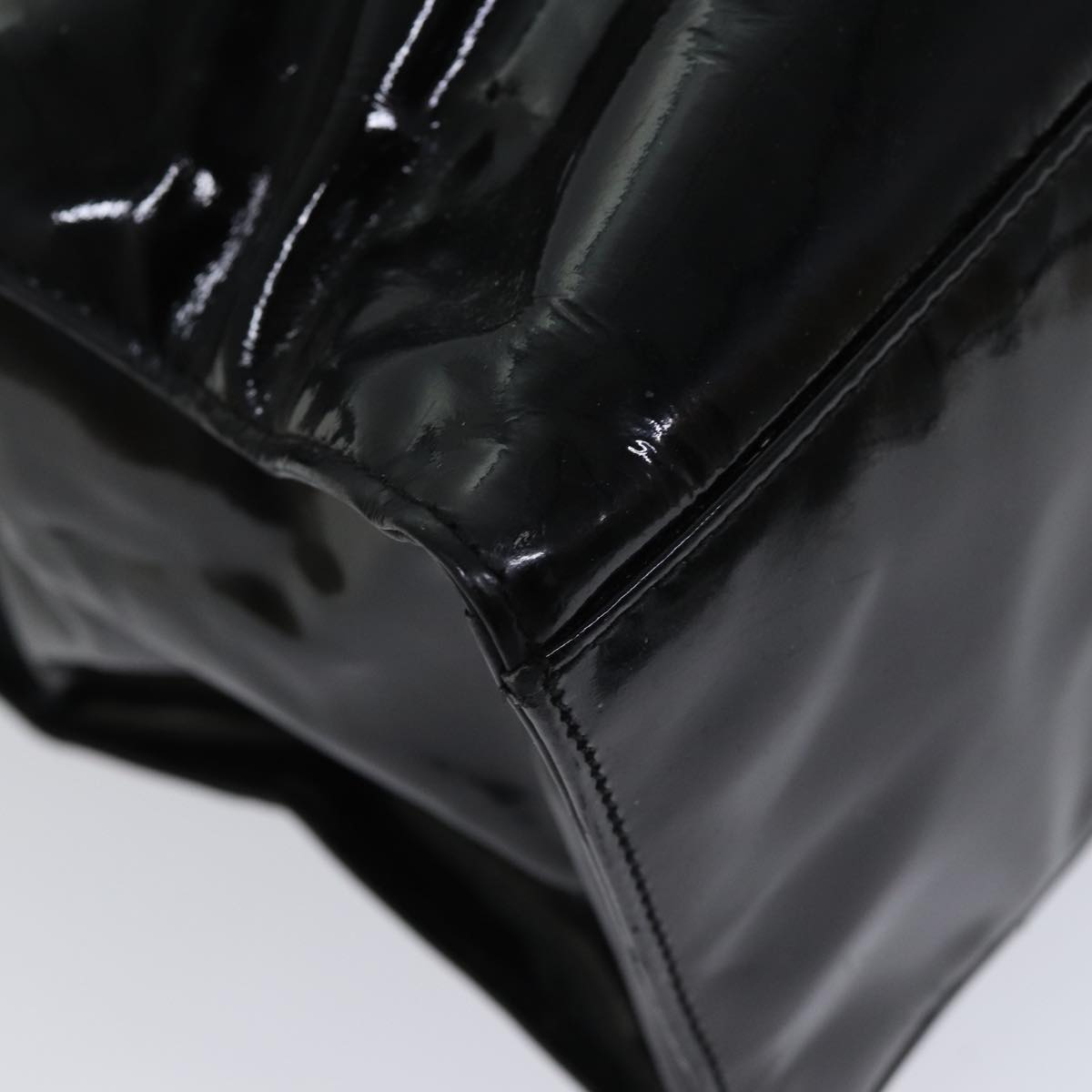 Top Quality Chanel COCO Mark Chain Shoulder Bag Patent Black CC Auth bs13327