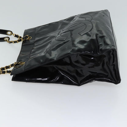 Top Quality Chanel COCO Mark Chain Shoulder Bag Patent Black CC Auth bs13327
