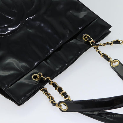 Top Quality Chanel COCO Mark Chain Shoulder Bag Patent Black CC Auth bs13327