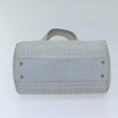 Top Quality Chanel COCO Mark Choco Bar Shoulder Bag Lamb Skin Blue CC Auth bs13362