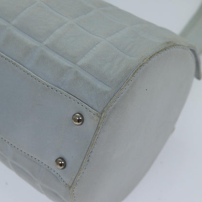 Top Quality Chanel COCO Mark Choco Bar Shoulder Bag Lamb Skin Blue CC Auth bs13362