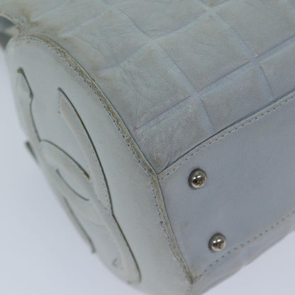Top Quality Chanel COCO Mark Choco Bar Shoulder Bag Lamb Skin Blue CC Auth bs13362