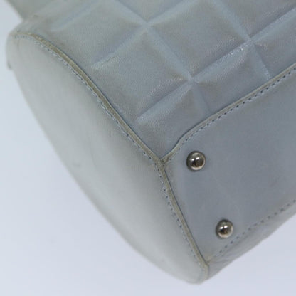 Top Quality Chanel COCO Mark Choco Bar Shoulder Bag Lamb Skin Blue CC Auth bs13362