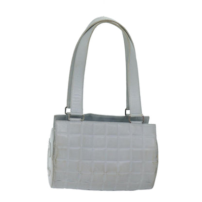 Top Quality Chanel COCO Mark Choco Bar Shoulder Bag Lamb Skin Blue CC Auth bs13362