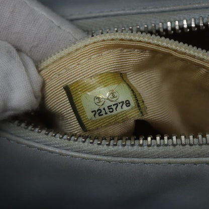 Top Quality Chanel COCO Mark Choco Bar Shoulder Bag Lamb Skin Blue CC Auth bs13362