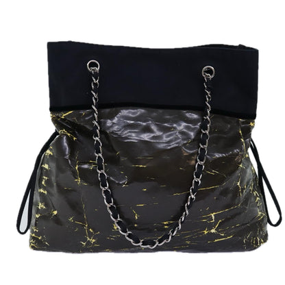 Top Quality Chanel Chain Tote Bag Nylon Black CC Auth bs13946