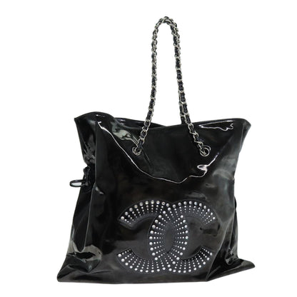 Top Quality Chanel COCO Mark Chain Shoulder Bag Patent leather Black CC Auth bs15342