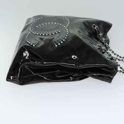 Top Quality Chanel COCO Mark Chain Shoulder Bag Patent leather Black CC Auth bs15342