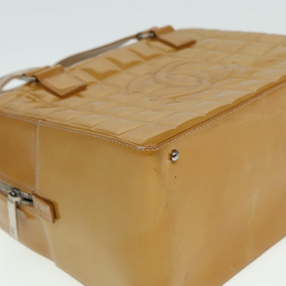Top Quality Chanel Choco Bar Hand Bag Patent leather Yellow CC Auth bs15398