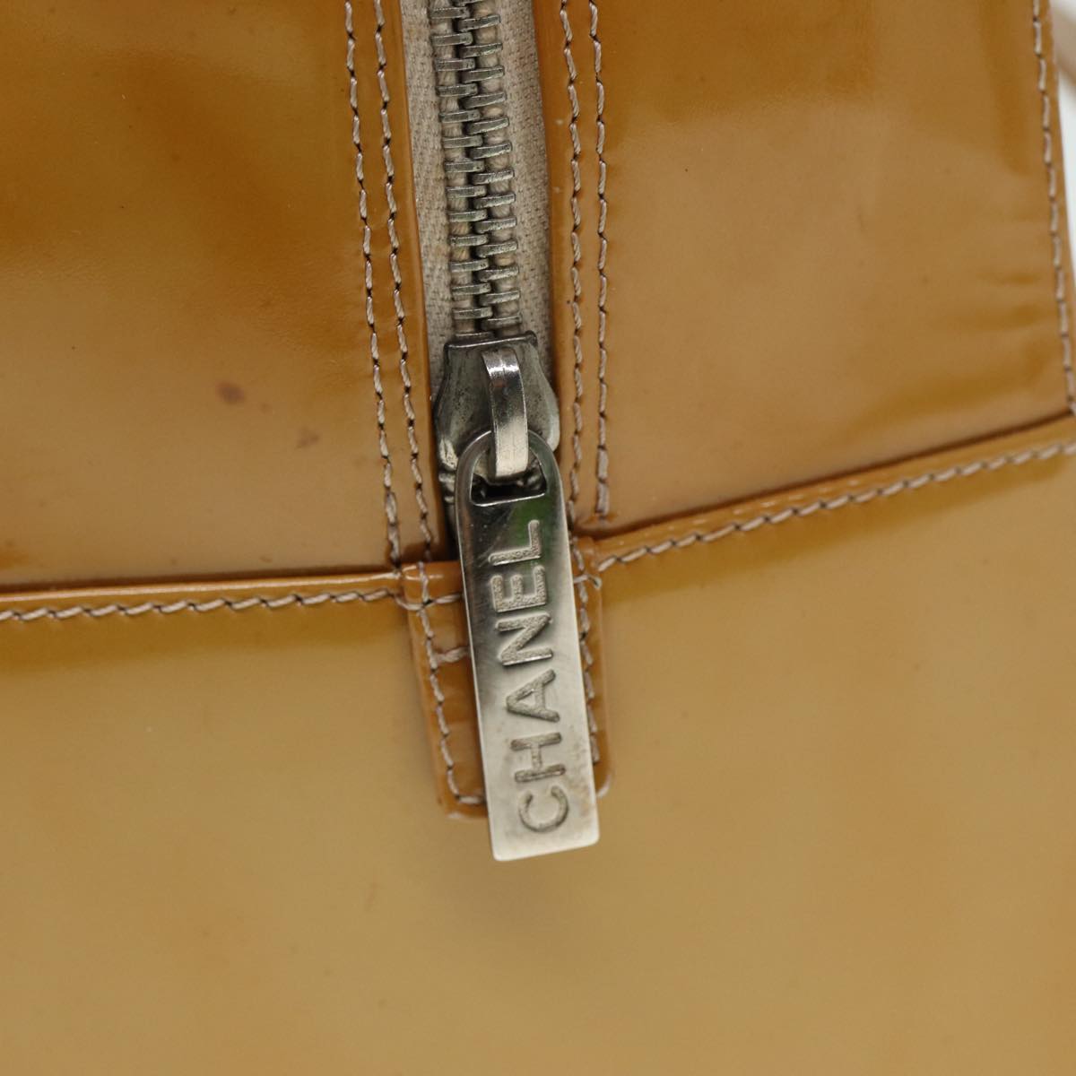 Top Quality Chanel Choco Bar Hand Bag Patent leather Yellow CC Auth bs15398