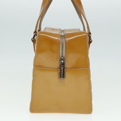 Top Quality Chanel Choco Bar Hand Bag Patent leather Yellow CC Auth bs15398