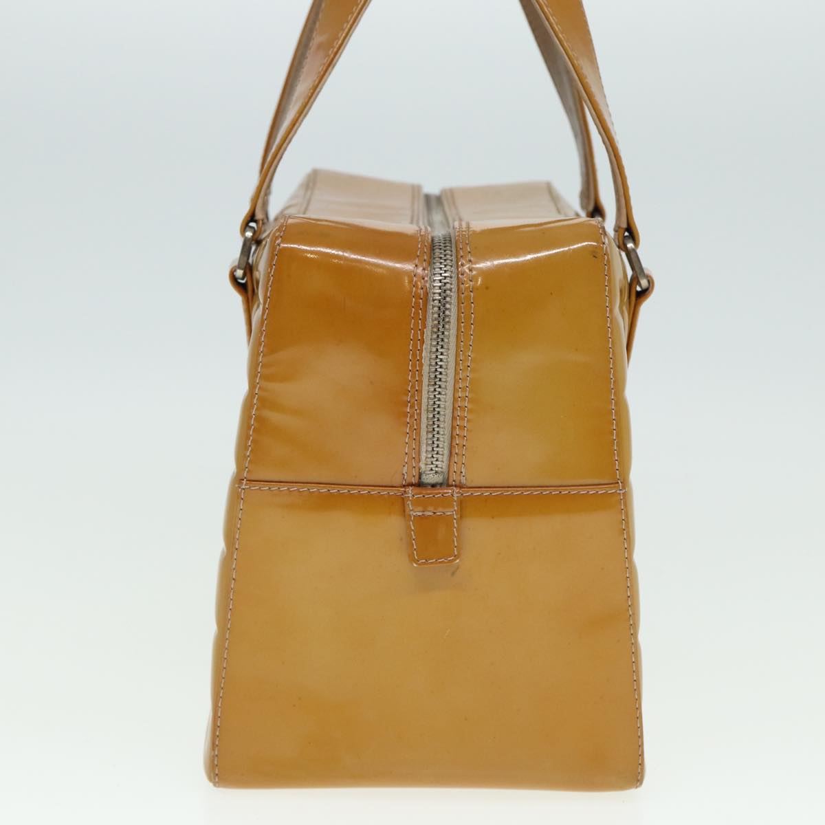 Top Quality Chanel Choco Bar Hand Bag Patent leather Yellow CC Auth bs15398