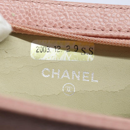 Top Quality Chanel COCO Mark Coin Purse Caviar Skin Pink CC Auth bs15464