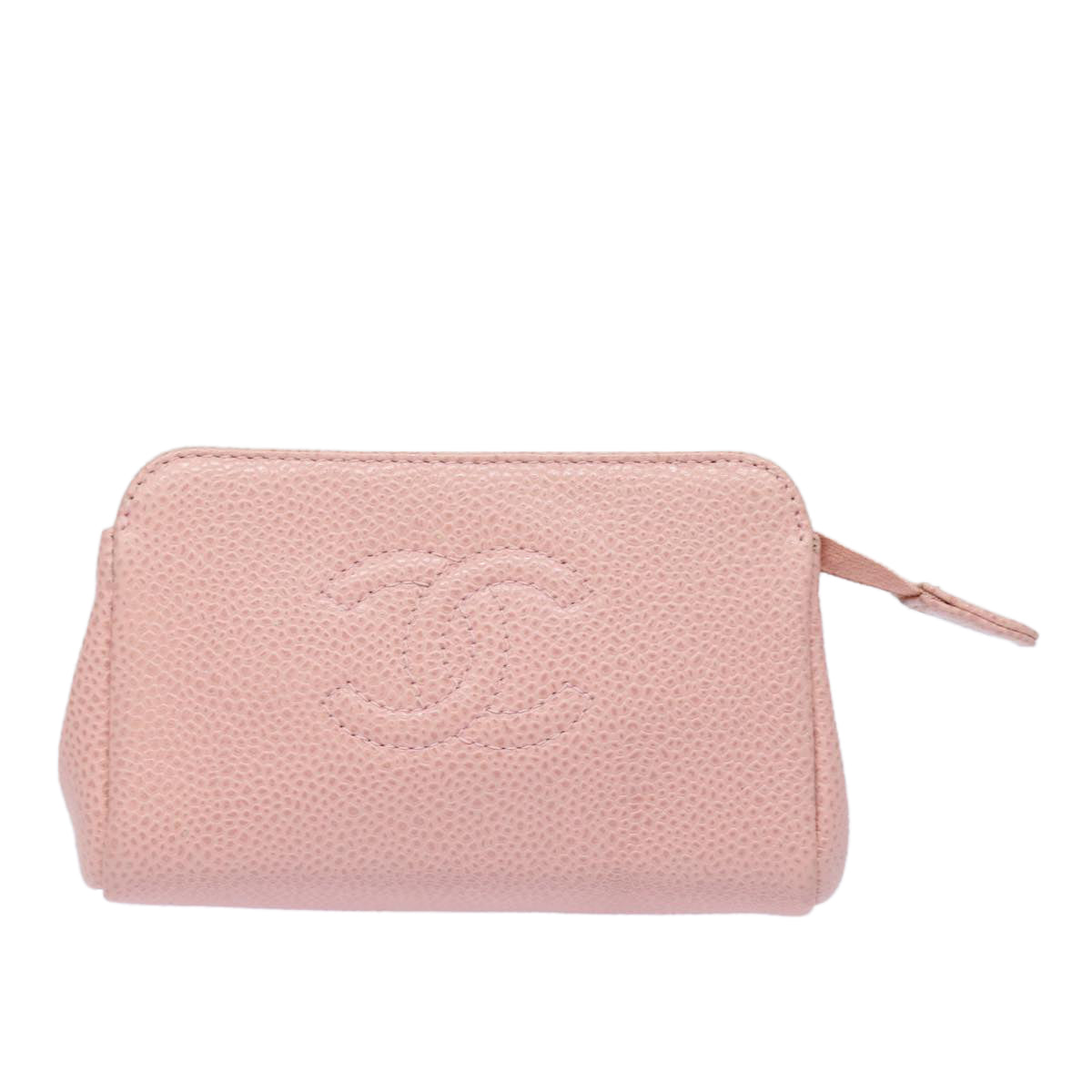 Top Quality Chanel COCO Mark Coin Purse Caviar Skin Pink CC Auth bs15464