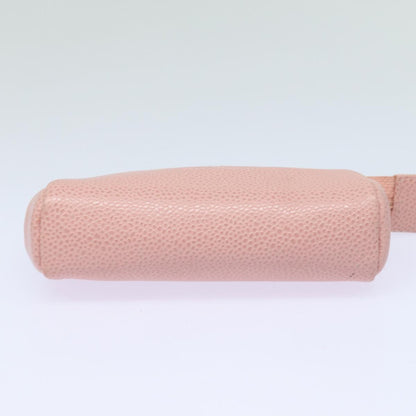 Top Quality Chanel COCO Mark Coin Purse Caviar Skin Pink CC Auth bs15464