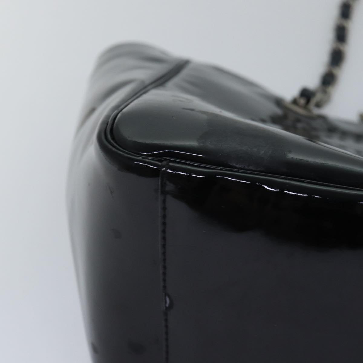 Top Quality Chanel Chain Triple Coco Tote Bag Enamel Black CC Auth bs15708