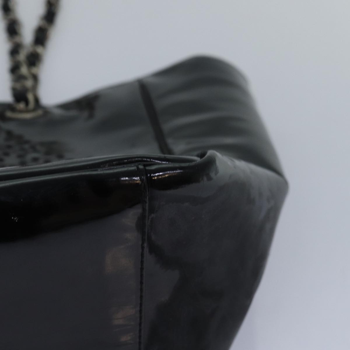 Top Quality Chanel Chain Triple Coco Tote Bag Enamel Black CC Auth bs15708