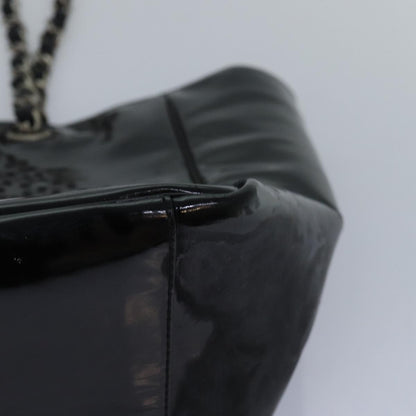 Top Quality Chanel Chain Triple Coco Tote Bag Enamel Black CC Auth bs15708