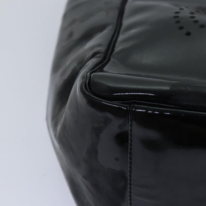 Top Quality Chanel Chain Triple Coco Tote Bag Enamel Black CC Auth bs15708
