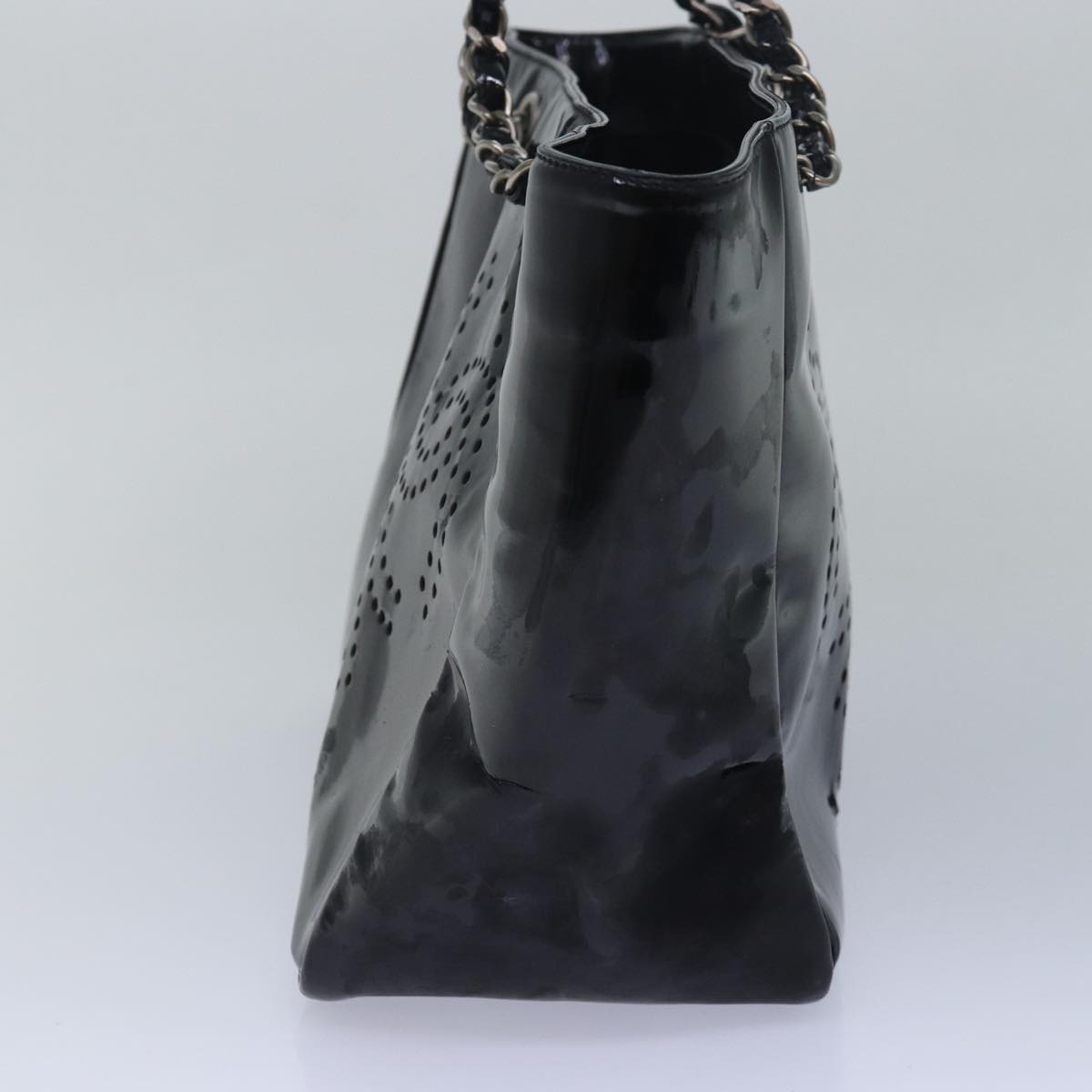 Top Quality Chanel Chain Triple Coco Tote Bag Enamel Black CC Auth bs15708