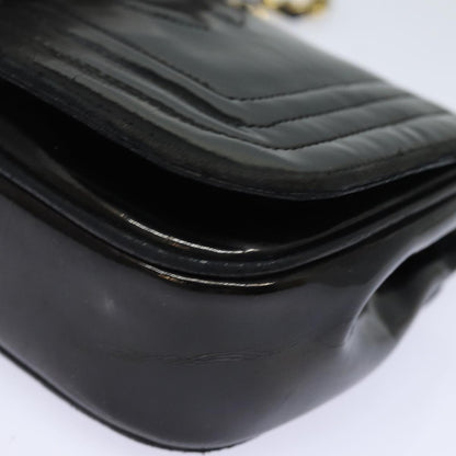 Top Quality Chanel COCO Mark Chain Shoulder Bag Enamel Black CC Auth bs15778