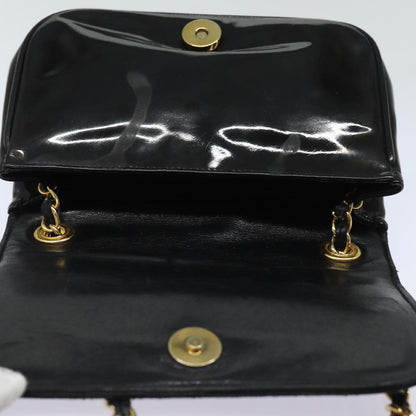 Top Quality Chanel COCO Mark Chain Shoulder Bag Enamel Black CC Auth bs15778